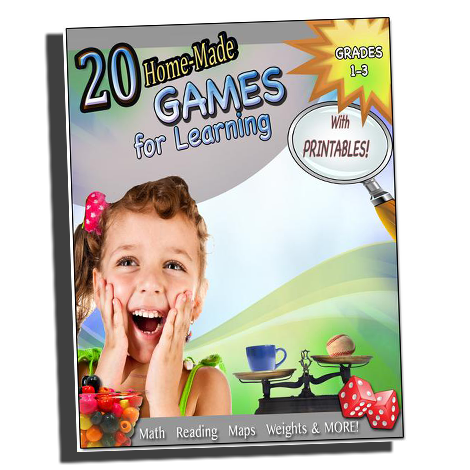 20 Home-Made Games for Learning (Ebook)- w/Printables (Grades 1-3)