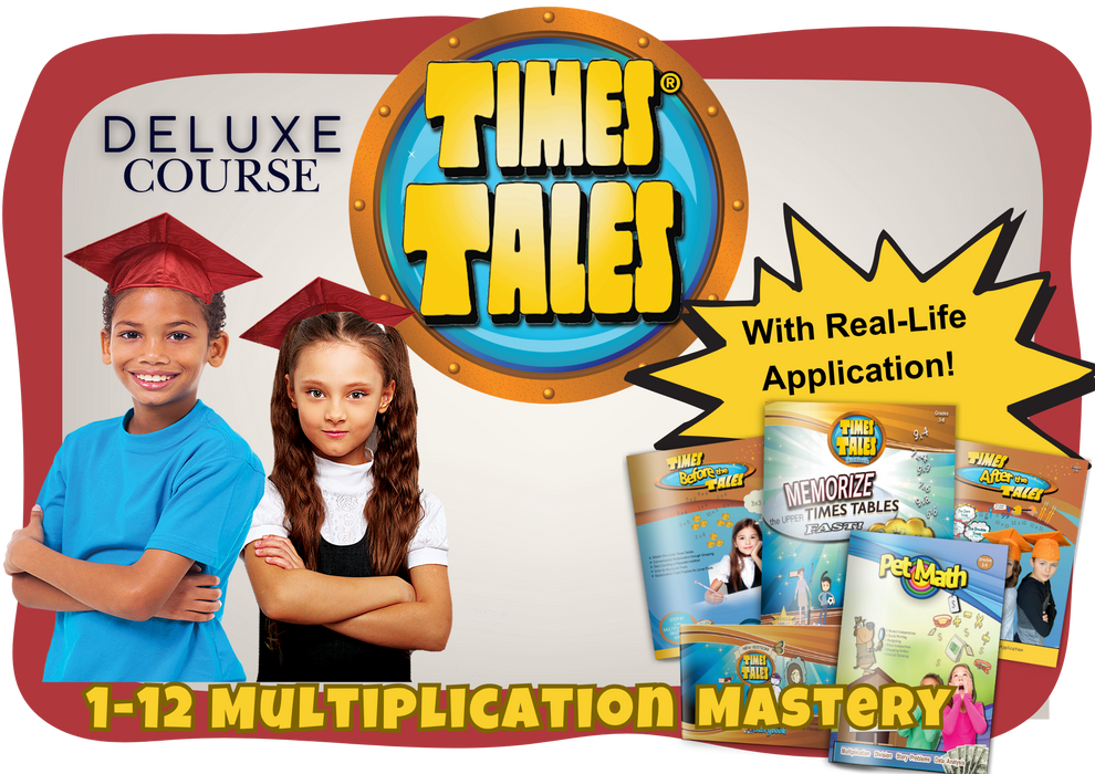 Deluxe Course - 1-12 Multiplication Mastery & Real-Life Math Application w/5 Physical Workbooks