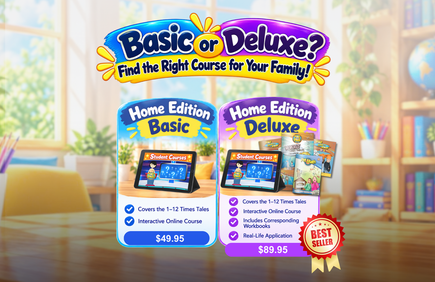 Home Edition Multiplication Mastery Courses- $49.95- $89.95 (USD)