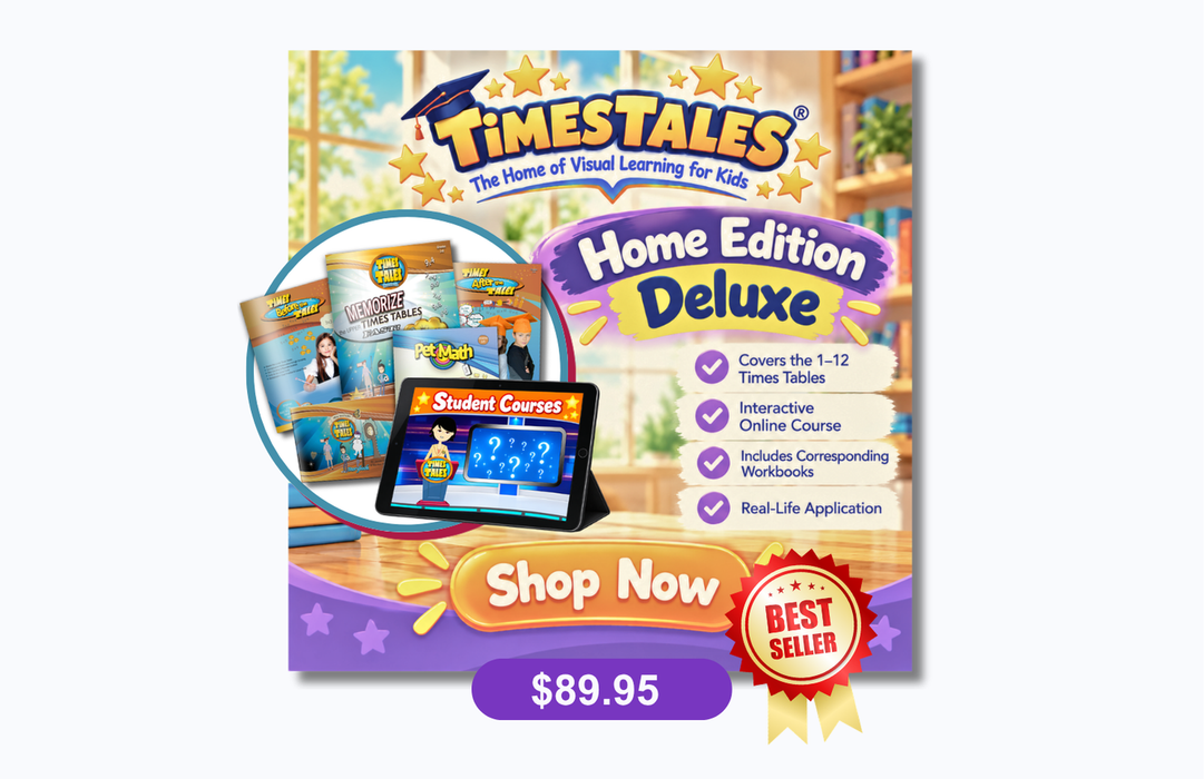 Deluxe Course - 1-12 Multiplication Mastery & Real-Life Math Application w/5 Physical Workbooks