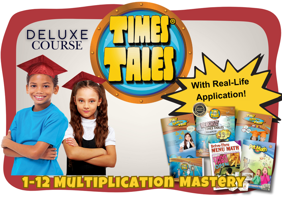 Deluxe Course - 1-12 Multiplication Mastery & Real-Life Math Application w/6 Physical Workbooks