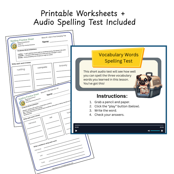 Reading Comp. Lilly the Pug’s Amazing Adventures (Gr. 3-4)