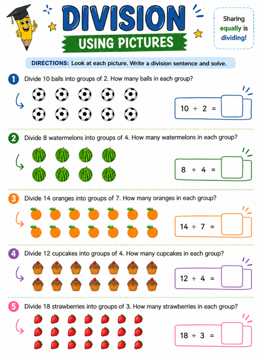 FREE Division Worksheets Printable!