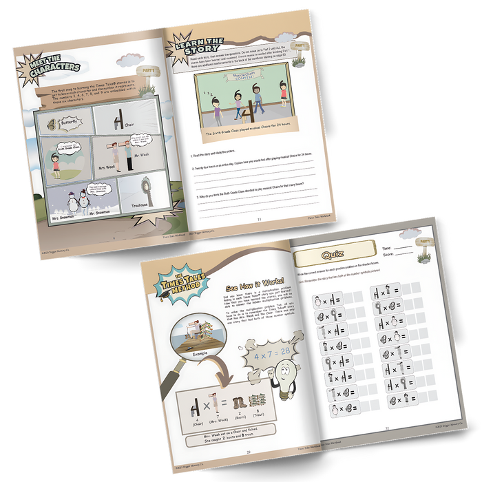 Times Tales® Workbook - Memorize the UPPER Times Tables Fast!