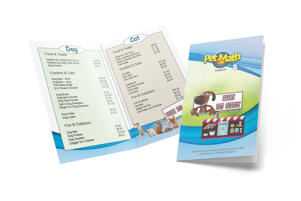 Free - Pet Math Printable Replacement Pamphlets
