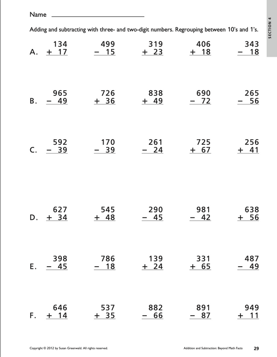Addition and Subtraction: Beyond Math Facts