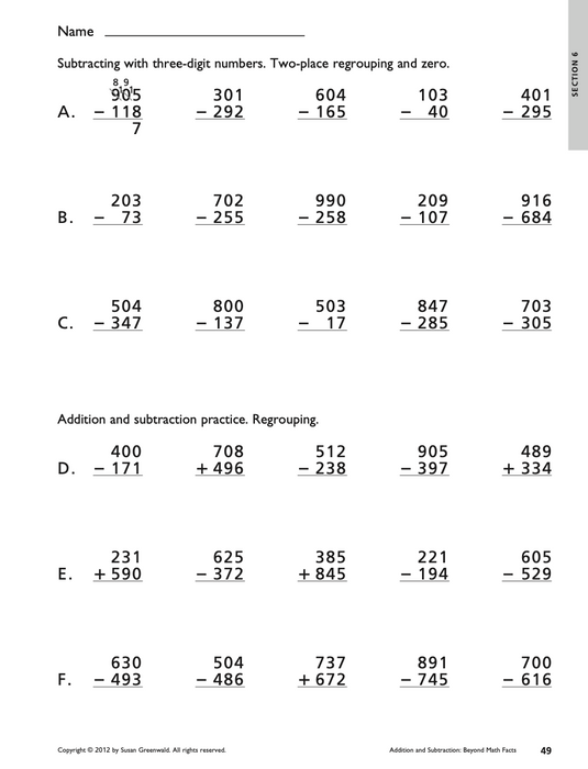Addition and Subtraction: Beyond Math Facts