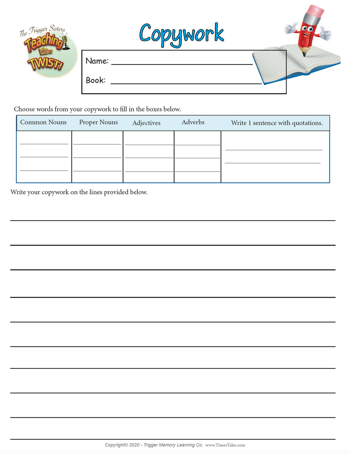 Copywork Practice - Podcast #1 Free Printable