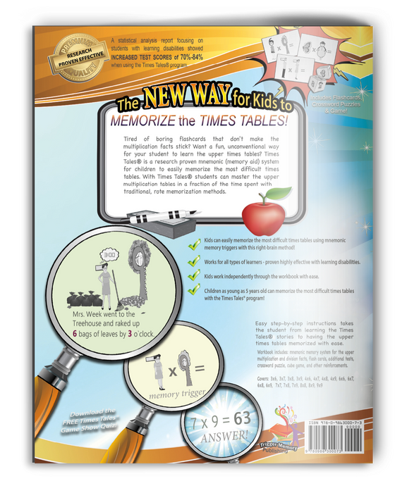 Times Tales® Workbook - Memorize the UPPER Times Tables Fast!