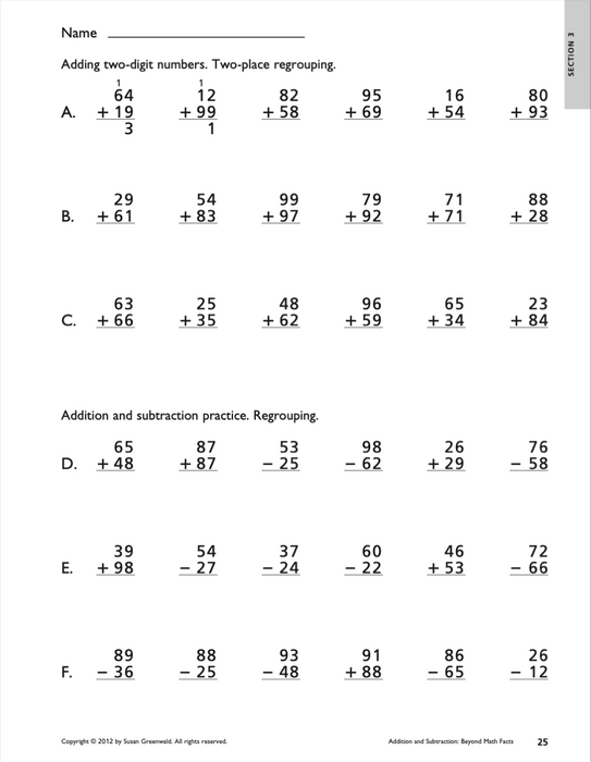 Addition and Subtraction: Beyond Math Facts