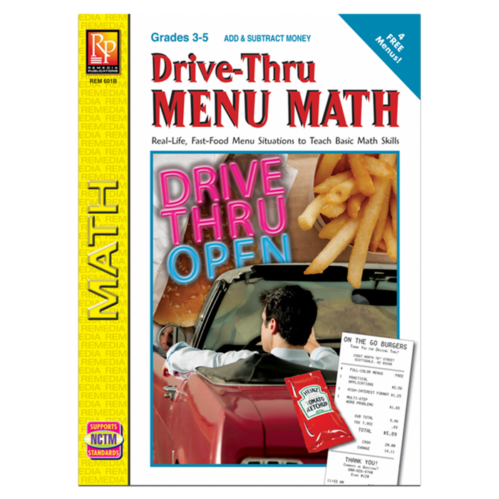Drive-Thru Menu Math - ADD & SUBTRACT Money (Gr. 3-5)