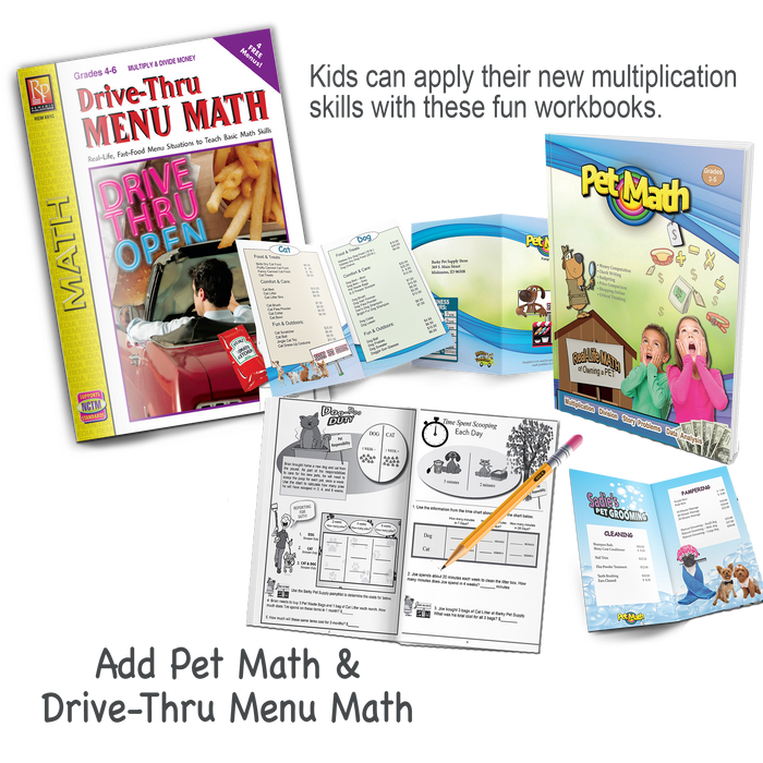 Times　Pack　Practice　Additional　of　Pet　Home　The　Math　—　Multiplication　Drive-Thru　Menu　Tales!